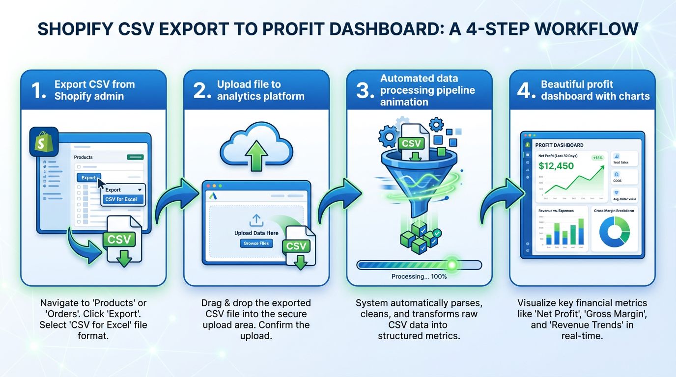 Shopify Export to Profit Dashboard in 30 Seconds (Tutorial)